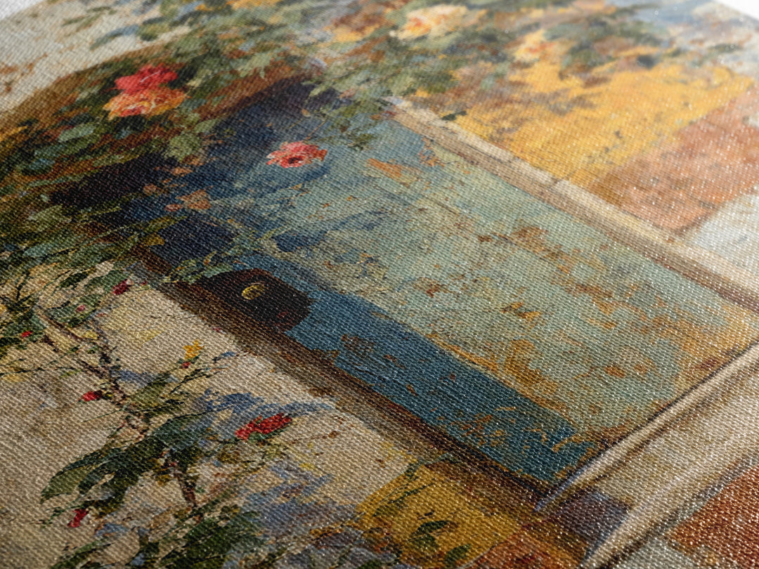 Rustic Door Covered Framed Canvas Print, French Country Art, Textured Painting, Farmhouse Decor, Country, Home Decor Gift, FCA-2x3-97