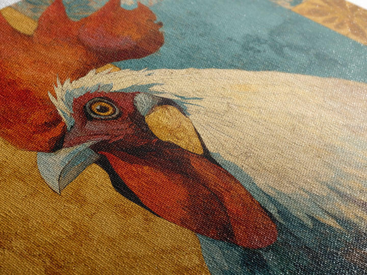 Rooster Portrait in Rustic French Palette Canvas Print, French Country Art, Original Painting, Farmhouse Decor, Country, FCA-3x2-30