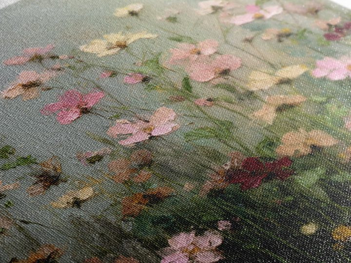 Wildflower Meadow in Loose Impressionist Paint Canvas Print, Floral Art, Midcentury Modern, Living Room Decor, Fine Art, Bloom, FLO-1x1-3