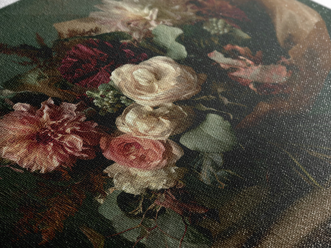 Romantic Bouquet Wrapped Framed Canvas Print, Floral Art, Modern Southern Floral Art, Living Room Decor, Fine Art, Bloom, FLO-1x1-72