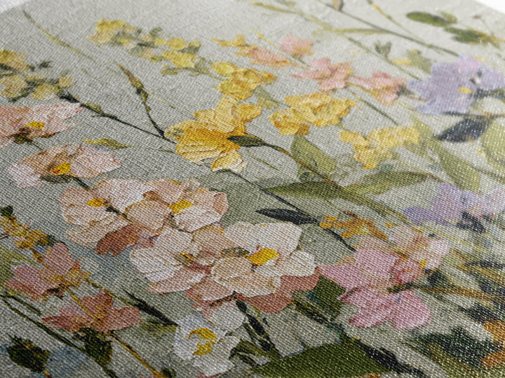 Wildflower Meadow in Loose Impressionist Paint Canvas Print, Floral Art, Art, Living Room Decor, Oil Painting, Bloom, FLO-1x1-99