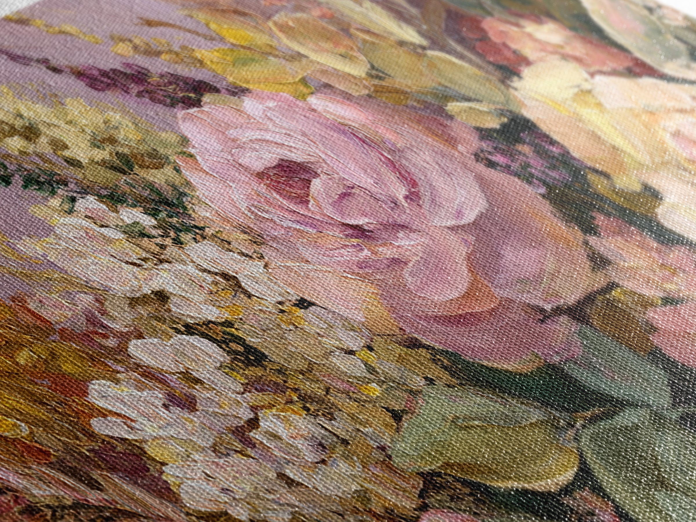 Floral Wreath of Garden Roses and Herbs Canvas Print, Floral Art, Dark Academia Decor, Living Room Decor, Fine Art, Bloom, FLO-2x1-61