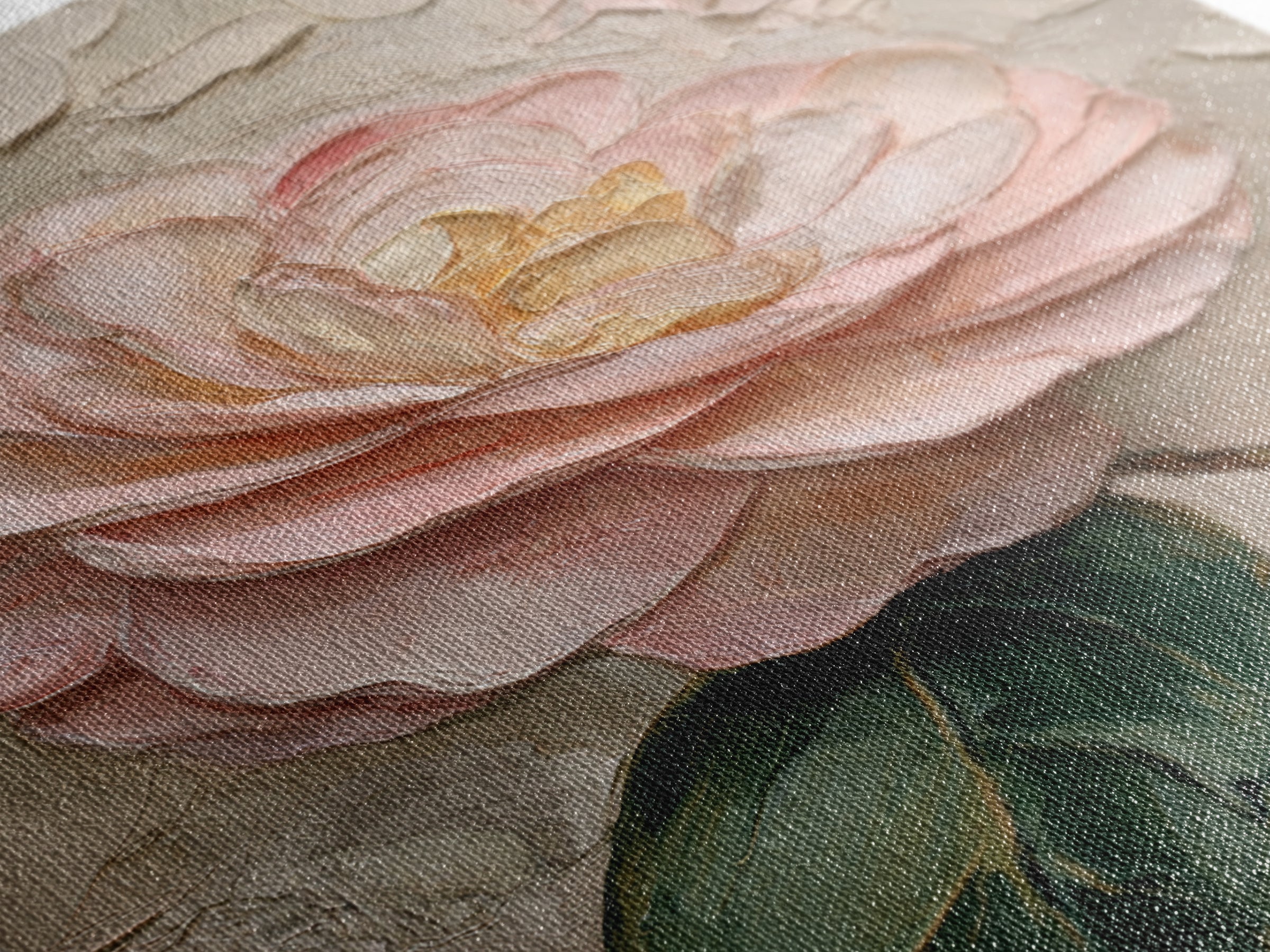 Camellia Bloom with Glossy Leaves Canvas Print, Floral Art, Digital Art, Living Room Decor, Fine Art, Bloom, Floral Art Print, FLO-2x3-72