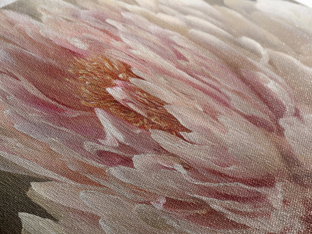 Oversized Blush Peony Canvas Print, Floral Art, Neutral Tone Abstract Floral Art, Living Room Decor, Fine Art, Bloom, FLO-3x1-41