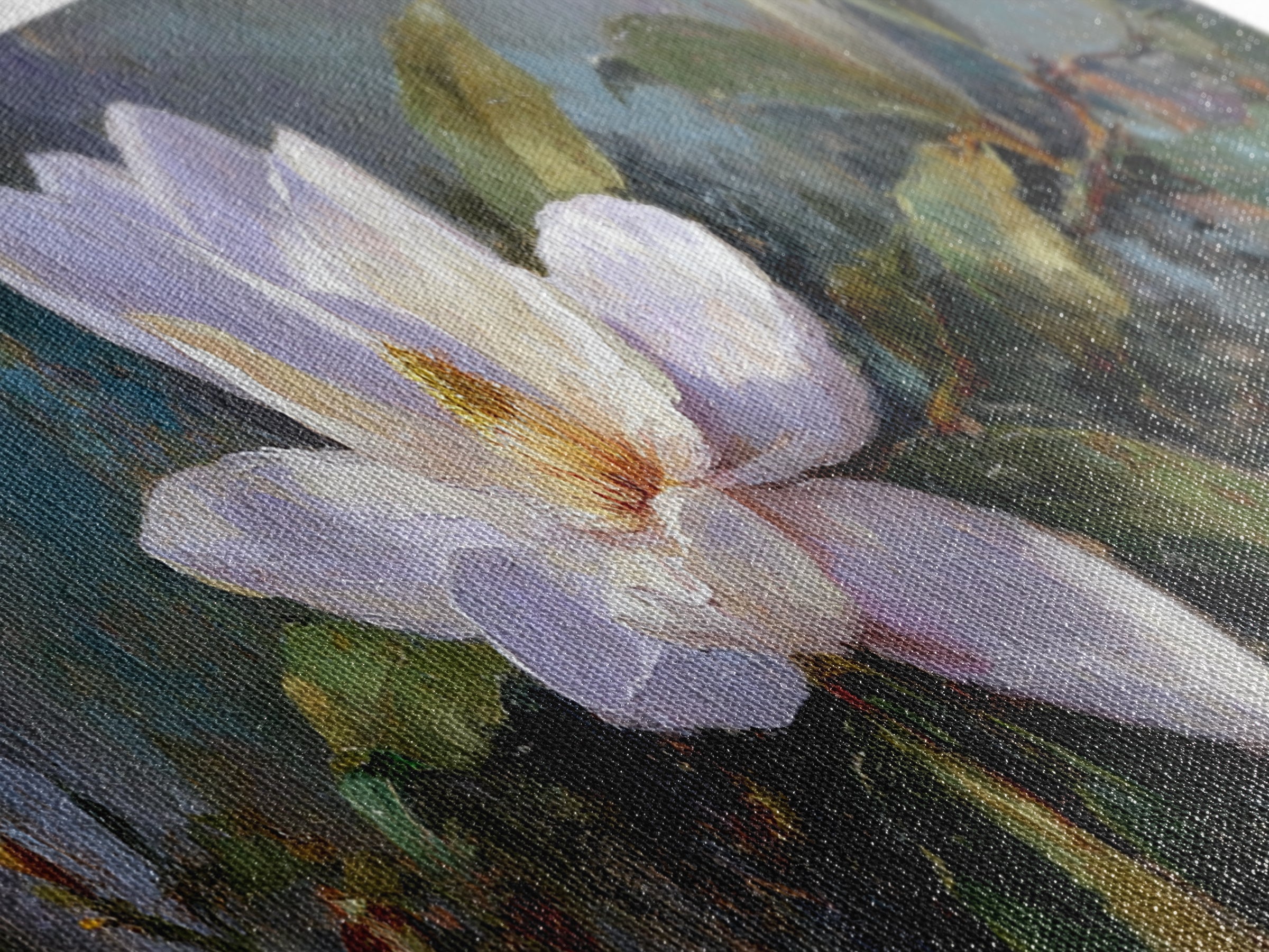 Single White Magnolia on Charcoal Ground Framed Canvas Print, Floral Art, Home Decor, Living Room Decor, Fine Art, Bloom, FLO-3x1-68