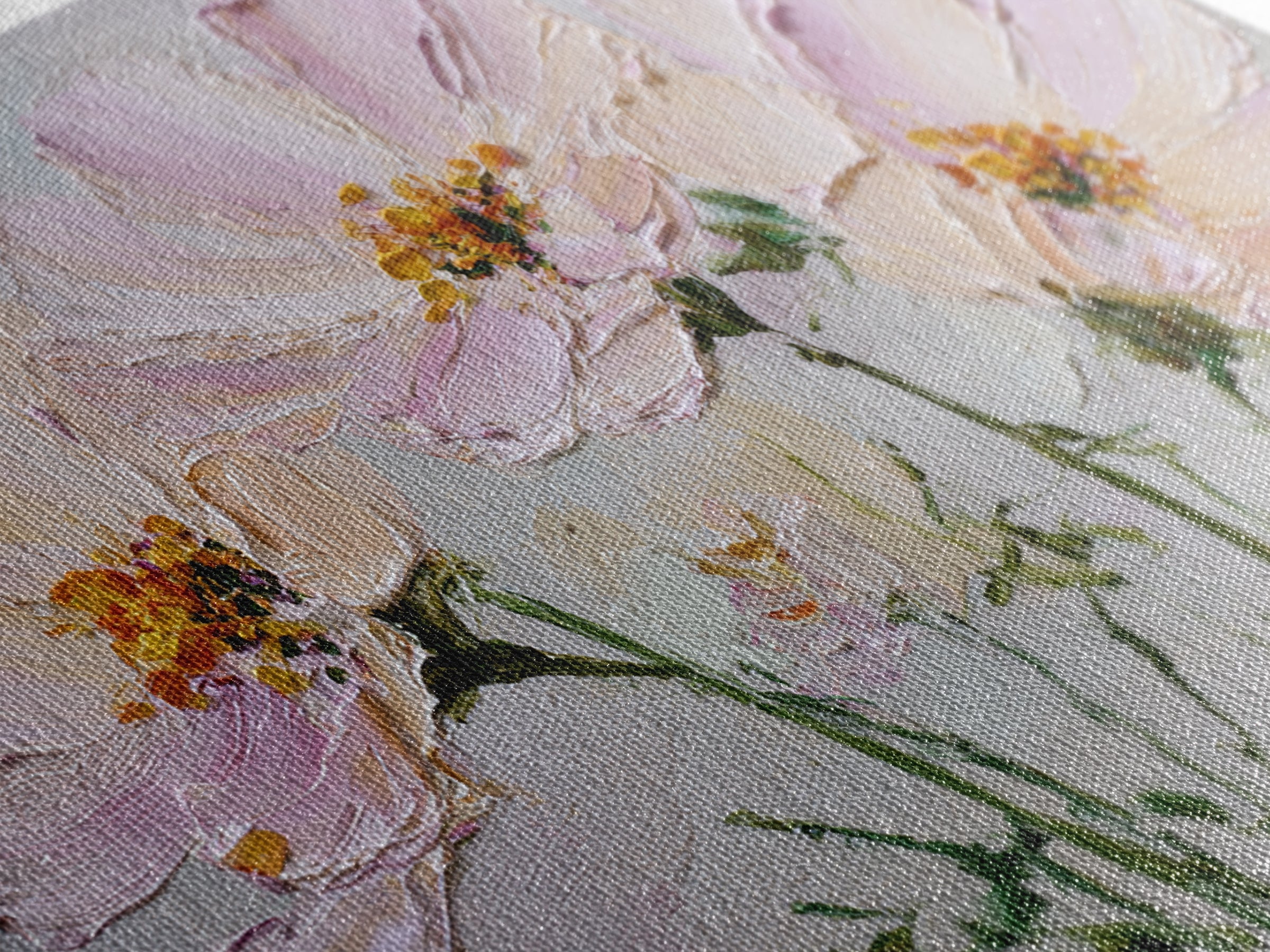 Cosmos Flowers Swaying Framed Canvas Print, Floral Art, Gallery Decor, Living Room Decor, Fine Art, Bloom, Wall Art, Home Decor, FLO-3x2-27