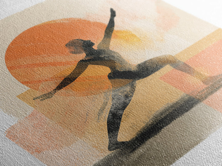 Yoga Warrior Pose Framed Canvas Print, Fitness Studio Art, Motivational Canvas, Gym Decor, Fine Art, Motion, Textured Painting, FSA-1x1-79