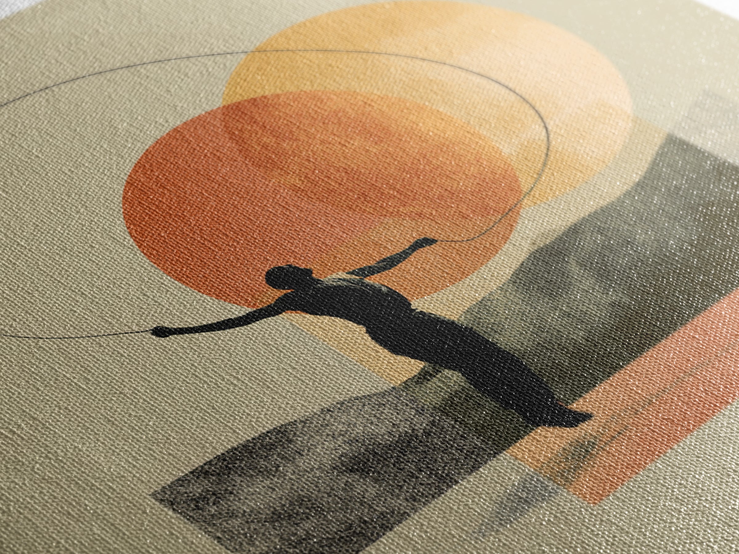 Jump Rope Movement Captured as Curved Lines Canvas Print, Fitness Studio Art, Pilates Poster, Gym Decor, Fine Art, Motion, FSA-1x1-82