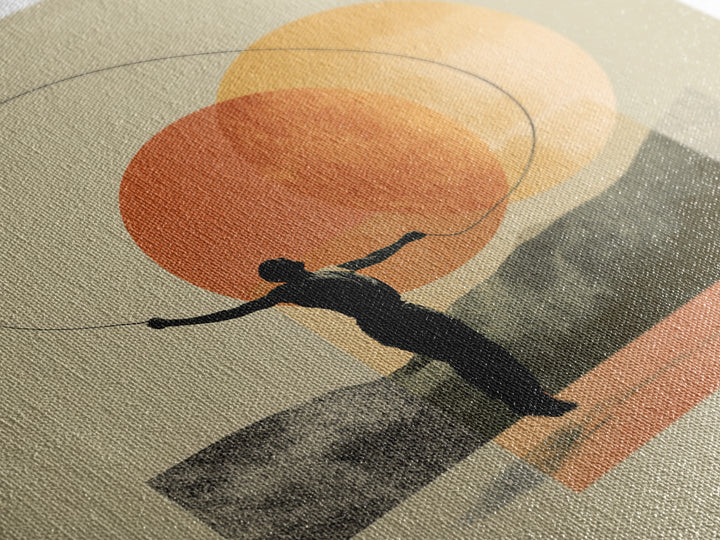 Jump Rope Movement Captured as Curved Lines Canvas Print, Fitness Studio Art, Pilates Poster, Gym Decor, Fine Art, Motion, FSA-1x1-82