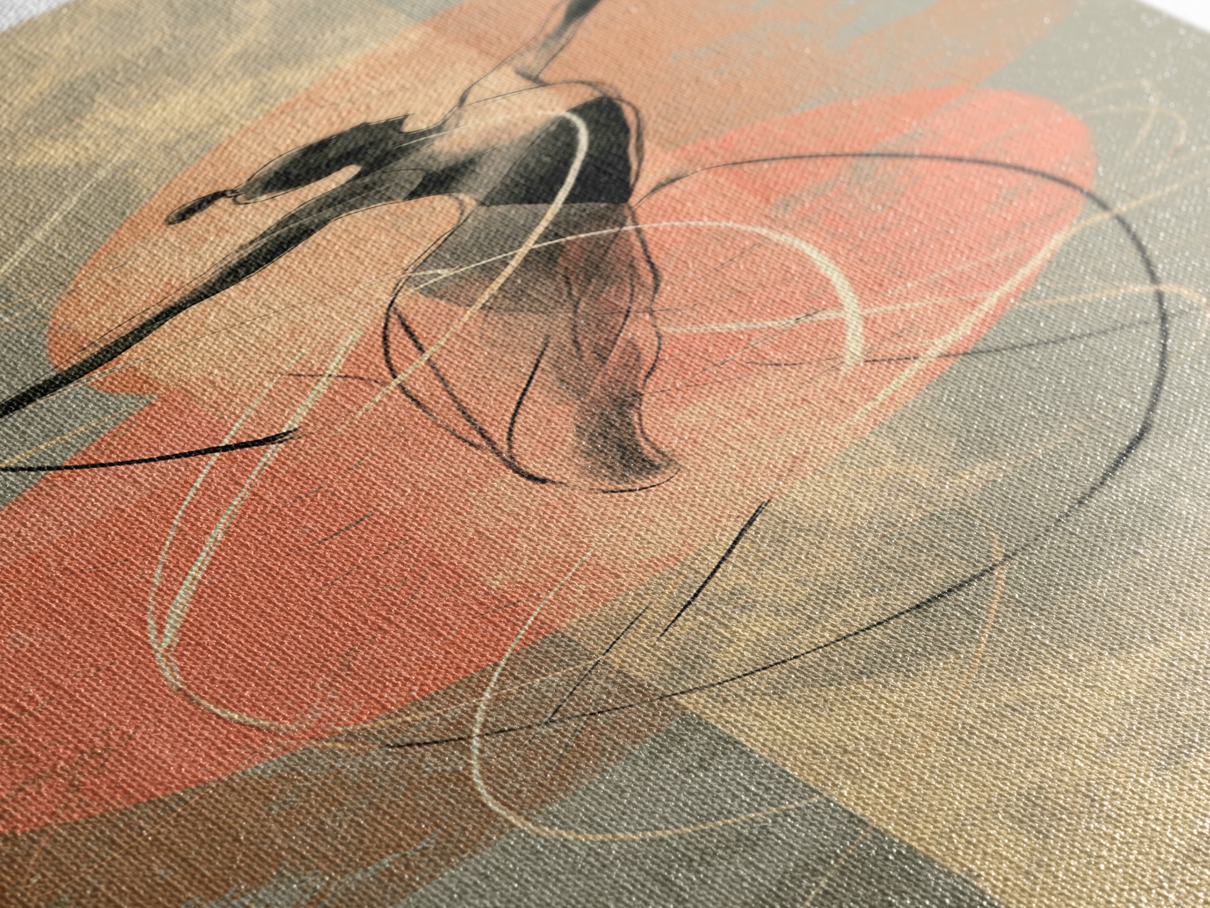 Jump Rope Movement Captured as Curved Lines Canvas Print, Fitness Studio Art, Minimalist Art Print, Gym Decor, Motion, FSA-1x3-70