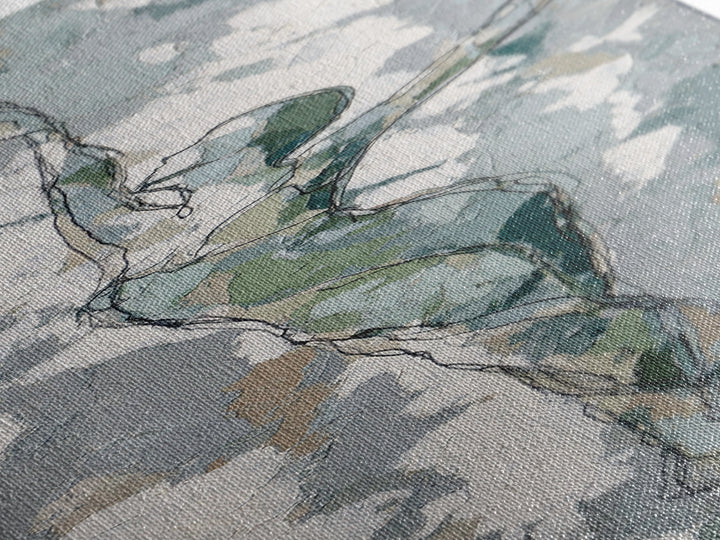 Pilates Figure in Elegant Contour Line Framed Canvas Print, Fitness Studio Art, Textured Painting, Gym Decor, Fine Art, Motion, FSA-1x3-80