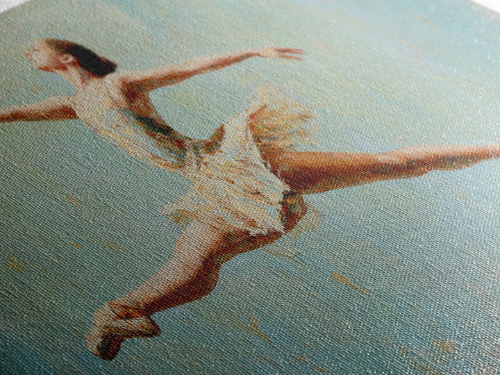 Dancer Leap with Painterly Energy Canvas Print, Fitness Studio Art, Metal Wall Art, Gym Decor, Fine Art, Motion, Home Gym Decor, FSA-2x1-31