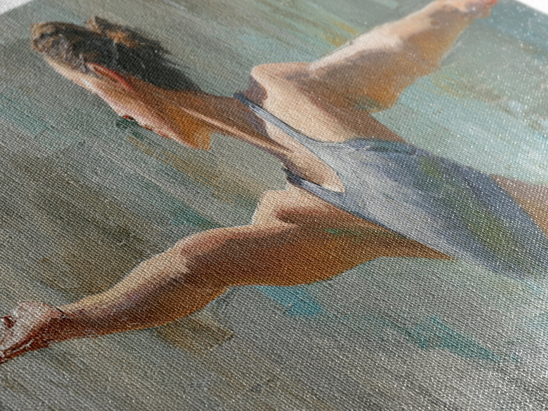 Female Athlete Stretching Canvas Print, Fitness Studio Art, Art Print, Gym Decor, Fine Art, Motion, Motivational Poster, FSA-3x1-43