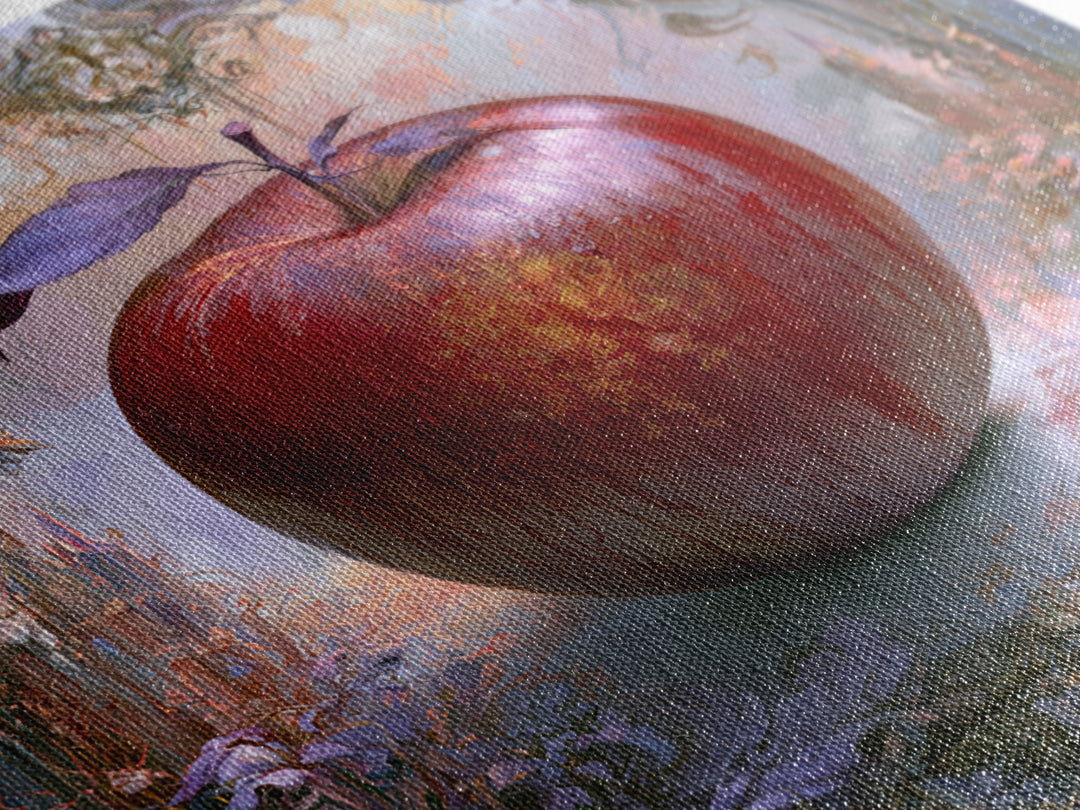 Enchanted Apple with Deep Red Shine Canvas Print, Fairy Tale Art, Art Print, Living Room Decor, Storybook, Nursery Art, FTA-1x1-20