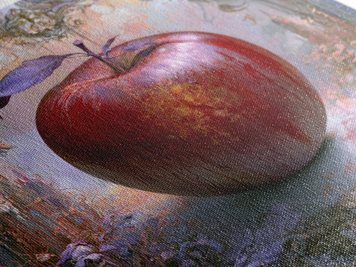 Enchanted Apple with Deep Red Shine Canvas Print, Fairy Tale Art, Art Print, Living Room Decor, Storybook, Nursery Art, FTA-1x1-20