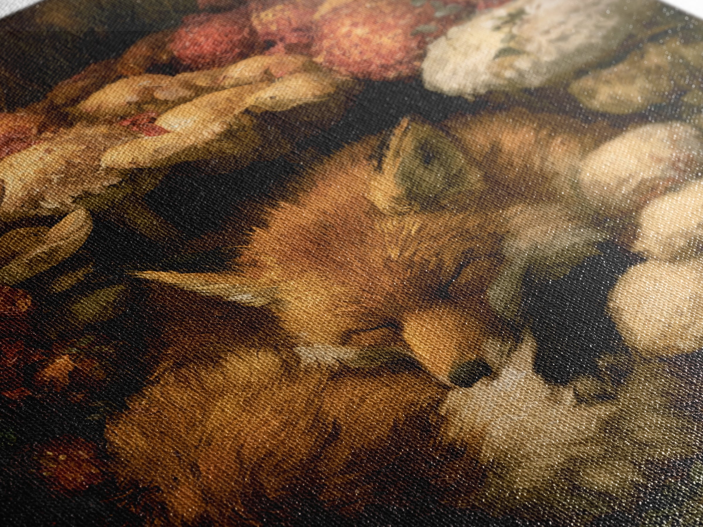 Sleeping Fox Beside a Magical Mushroom Ring Framed Canvas Print, Fairy Tale Art, Fantasy Art, Living Room Decor, Oil Painting, FTA-1x1-51