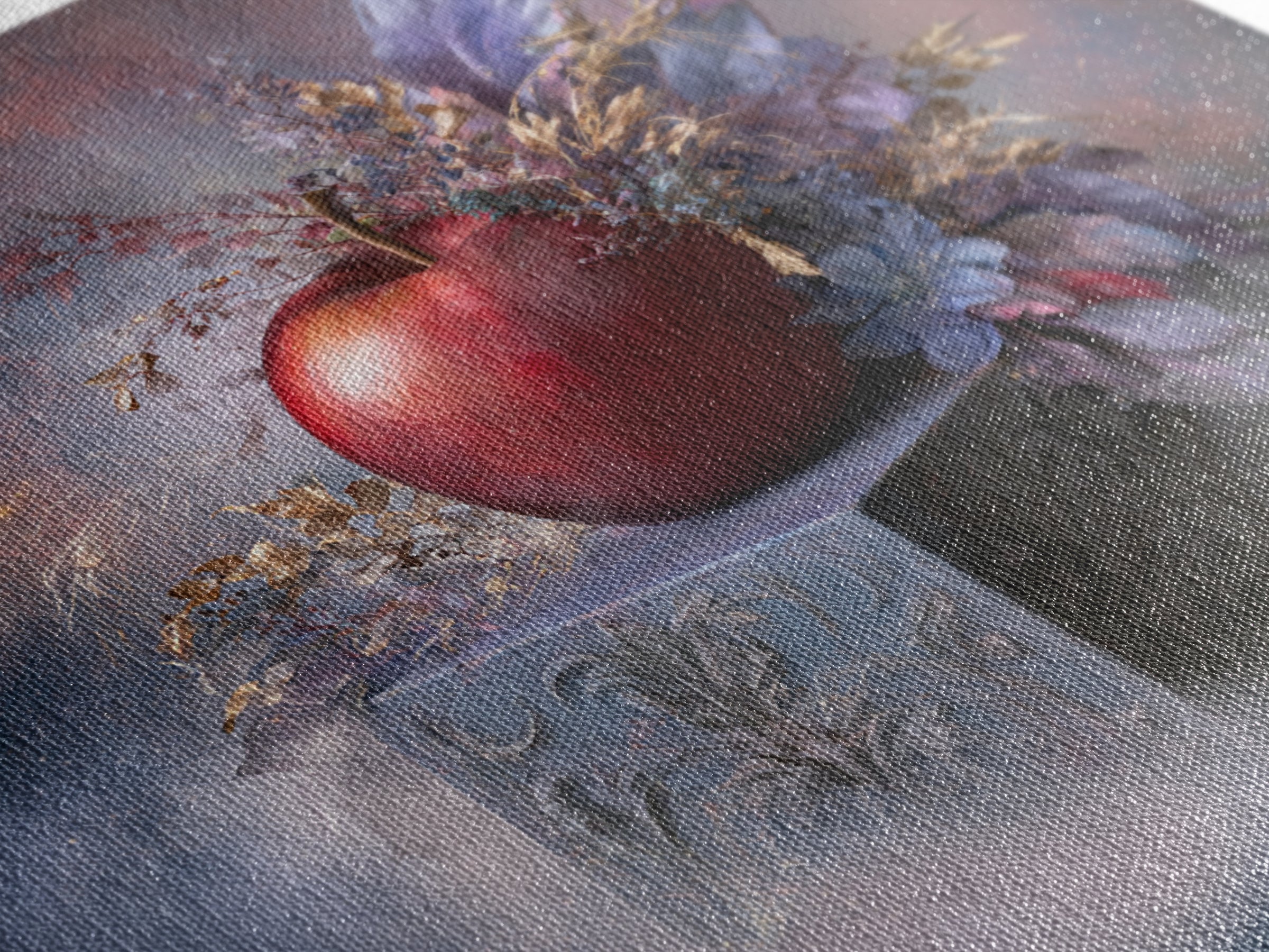 Enchanted Apple with Deep Red Shine Canvas Print, Fairy Tale Art, Fairy Art, Living Room Decor, Fine Art, Storybook, FTA-1x1-92
