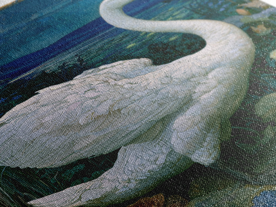 White Swan Transformation Scene Framed Canvas Print, Fairy Tale Art, Abstract Art, Living Room Decor, Storybook, Kids Room Art, FTA-2x3-47