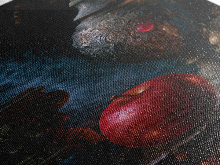 Enchanted Apple with Deep Red Shine Framed Canvas Print, Fairy Tale Art, Whimsical Wall Art, Living Room Decor, Storybook, FTA-2x3-76