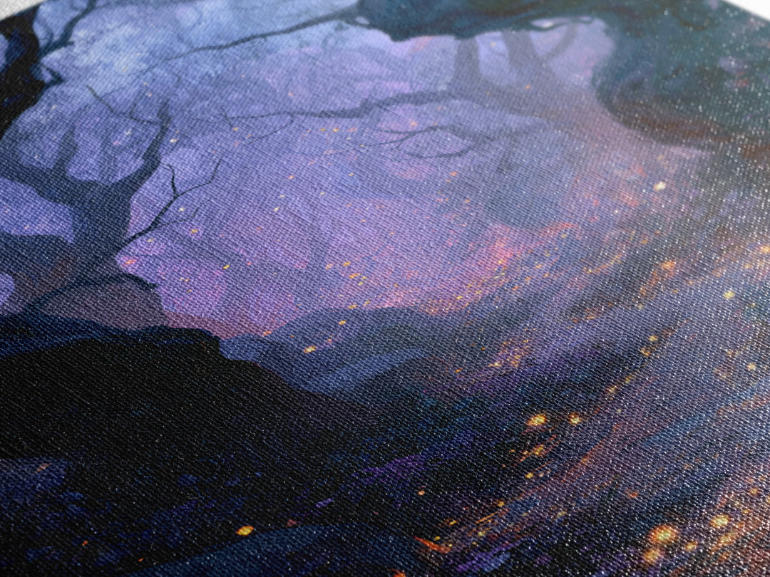 Enchanted Forest Path Glowing Canvas Print, Fairy Tale Art, Princess Wall Art, Living Room Decor, Fine Art, Storybook, FTA-2x3-81
