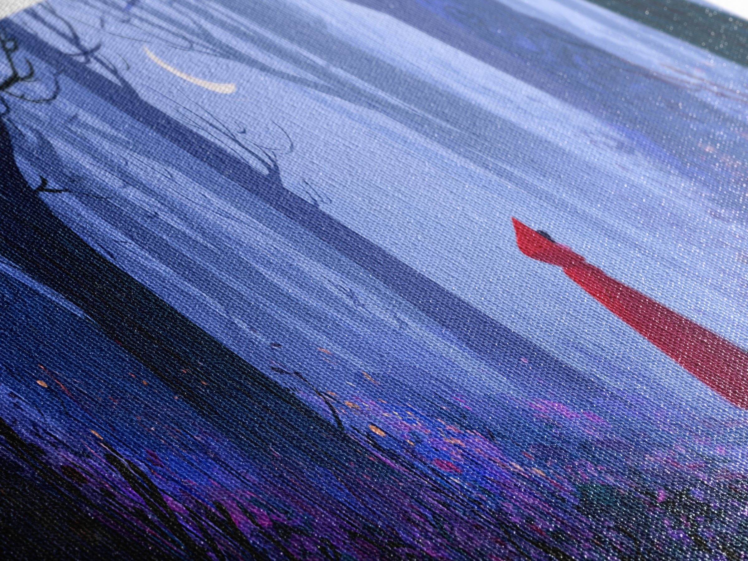 Red Cloak Figure Walking Through Dark Woods Canvas Print, Fairy Tale Art, Fairy Art, Living Room Decor, Fine Art, Storybook, FTA-3x1-24