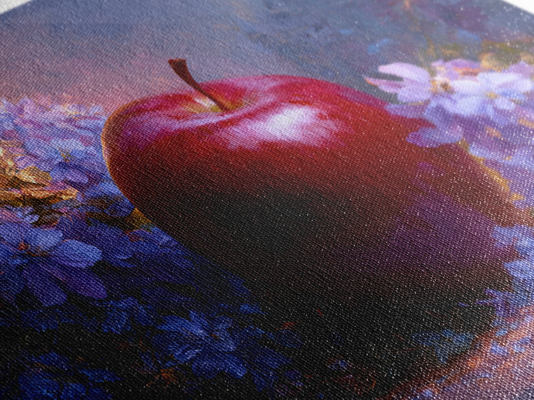 Enchanted Apple with Deep Red Shine Framed Canvas Print, Fairy Tale Art, Art Print, Living Room Decor, Fine Art, Storybook, FTA-3x2-96