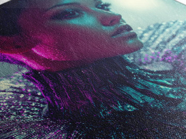Futuristic Fashion Portrait Canvas Print, Futuristic Art, Digital Art, Living Room Decor, Future, Extra Large Wall Art, FUT-1x1-9