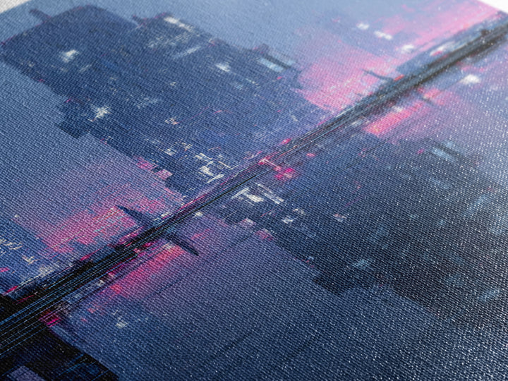 Floating Glass Architecture Above Reflective Water Canvas Print, Futuristic Art, Modern Decor, Living Room Decor, Future, FUT-1x3-15