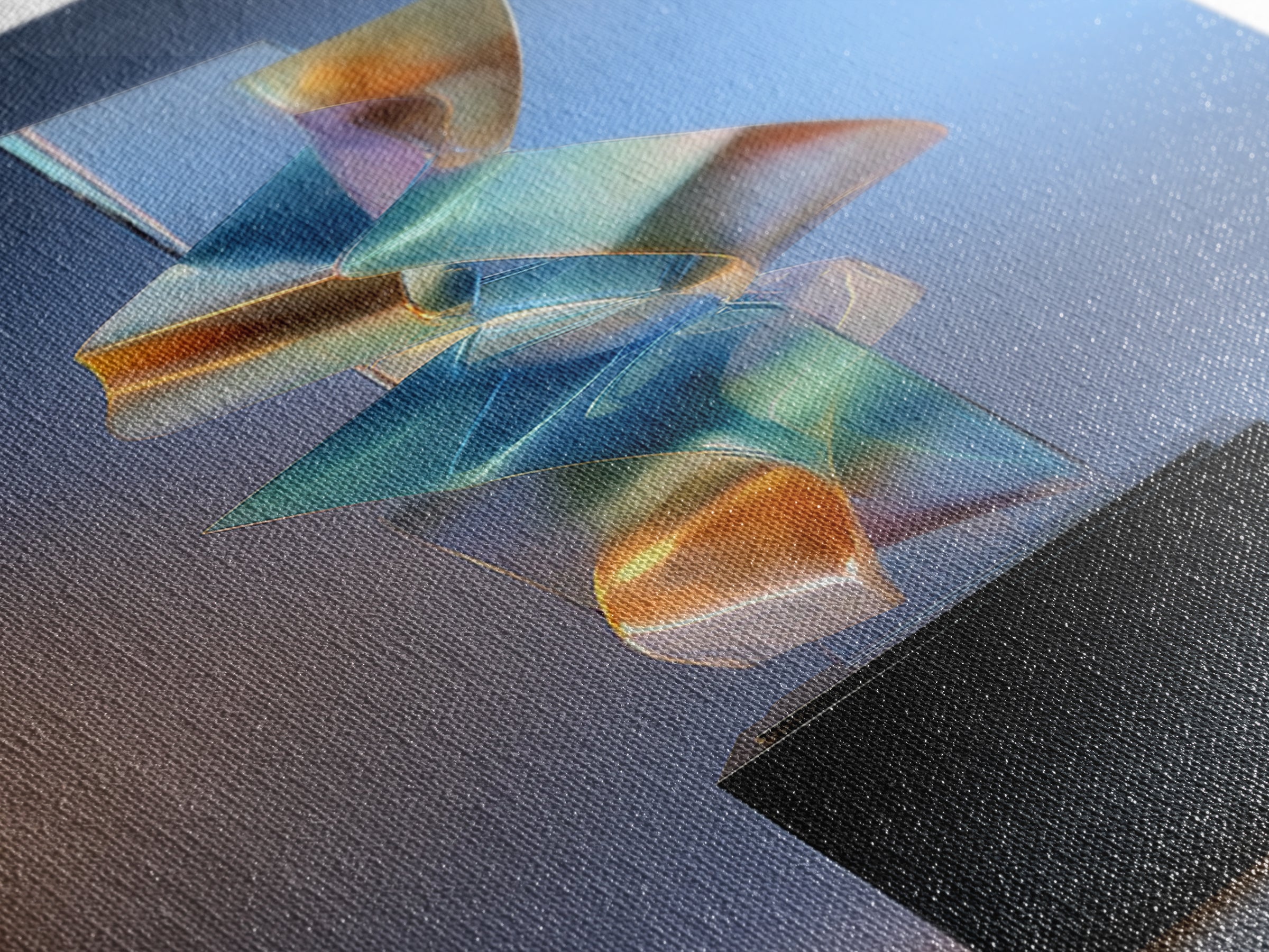 Chrome Abstract Sculpture Canvas Print, Futuristic Art, Gallery Decor, Living Room Decor, Abstract Art, Future, Wall Decor, FUT-1x3-7
