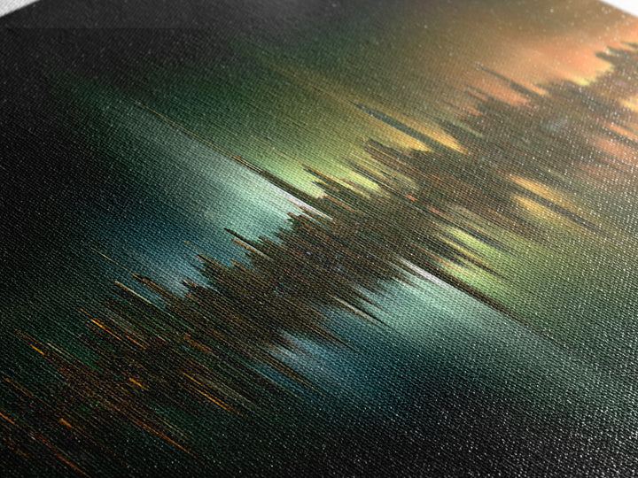 Sleek Chrome City Skyline Framed Canvas Print, Futuristic Art, Contemporary Art, Living Room Decor, Fine Art, Future, FUT-2x1-45