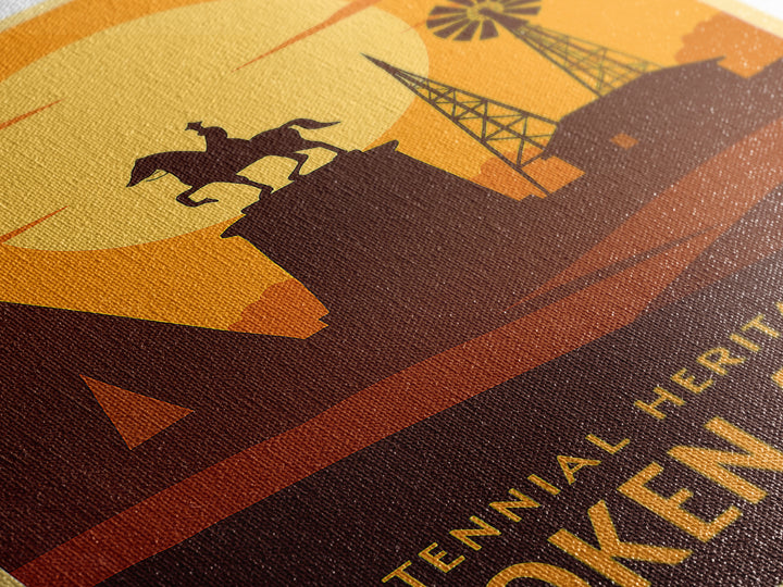 Broken Arrow Travel Poster, Canvas Print, Golden Travel Poster Art, Broken Arrow Travel Art, Vintage City Art, Retro Travel Print