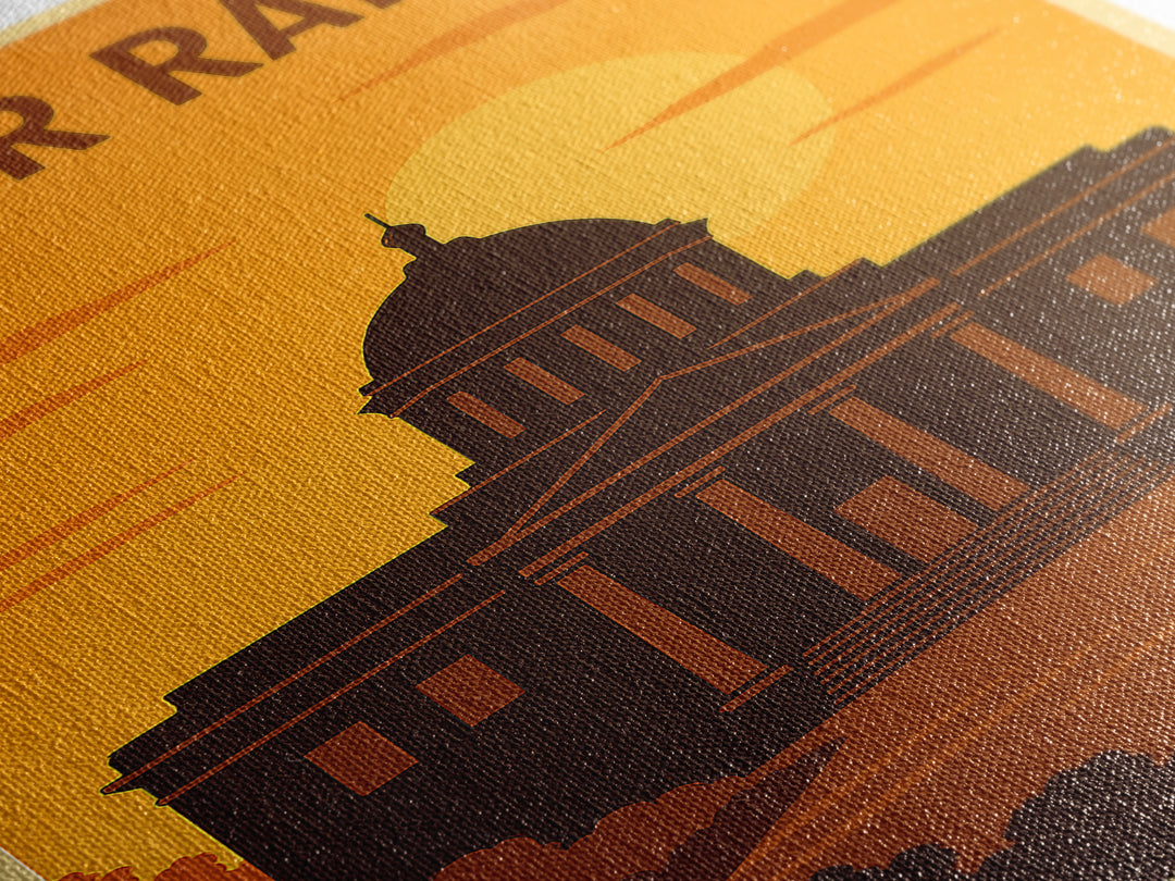 Cedar Rapids Iowa Travel Poster, Canvas Print, Golden Travel Poster Art, Cedar Rapids City Art, Vintage Travel Print, Travel Poster Art