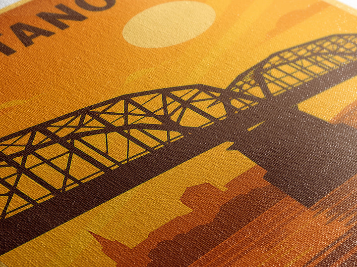 Chattanooga Tennessee Travel Poster, Canvas Print, Vintage Deco Wall Art, Chattanooga Art Print, Vintage City Poster, Skyline Art, Wall Art