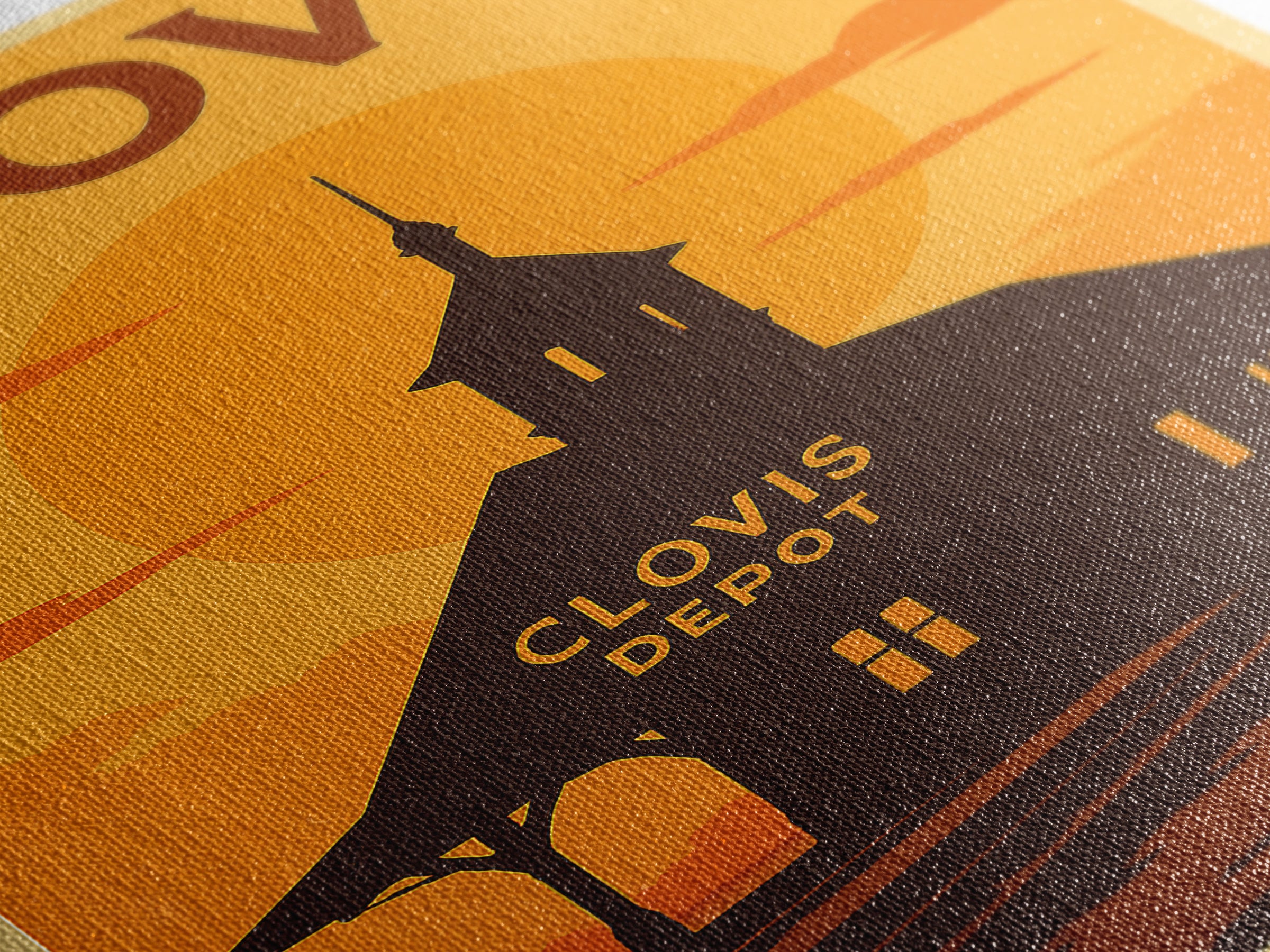 Clovis California Travel Poster, Canvas Print, Golden Travel Poster Art, Clovis Wall Art, Wall Decor, City Art Print, Wanderlust Decor