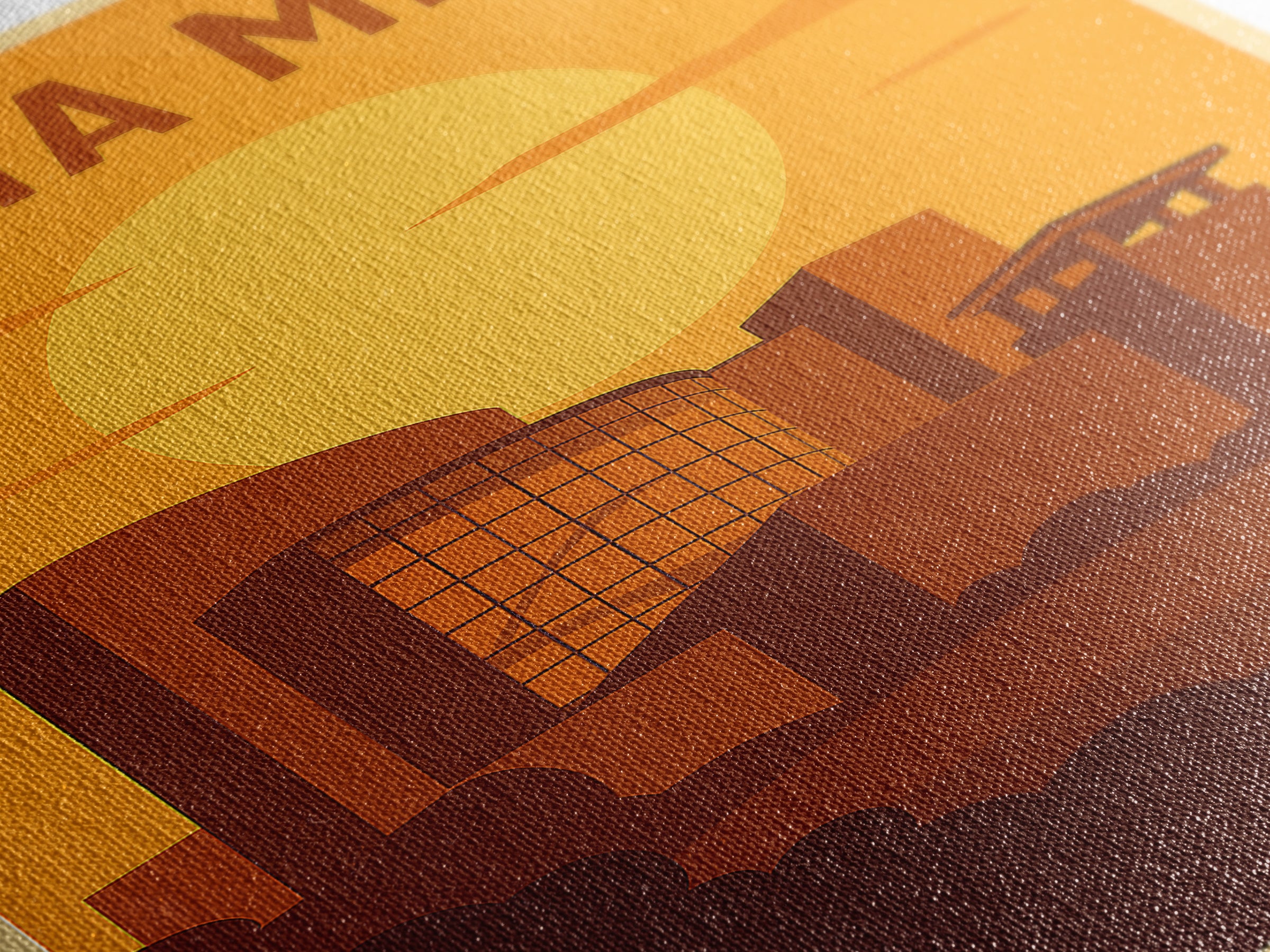Costa Mesa California Travel Poster, Canvas Print, Warm Sunset Silhouette Art, Costa Mesa Wall Art, Travel Prints, Travel Art Print
