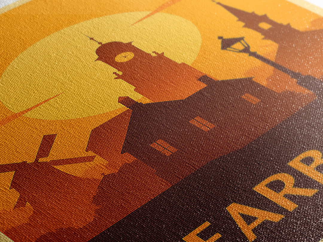 Dearborn Travel Poster, Canvas Print, Golden Travel Poster Art, Dearborn Travel Art, Wanderlust Decor, Travel Poster Set, Travel Art Print