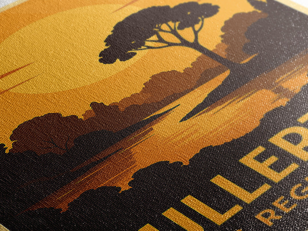 Fullerton Travel Poster, Canvas Print, Warm Sunset Silhouette Art, Fullerton Art Print, City Travel Prints, Vintage Travel Print