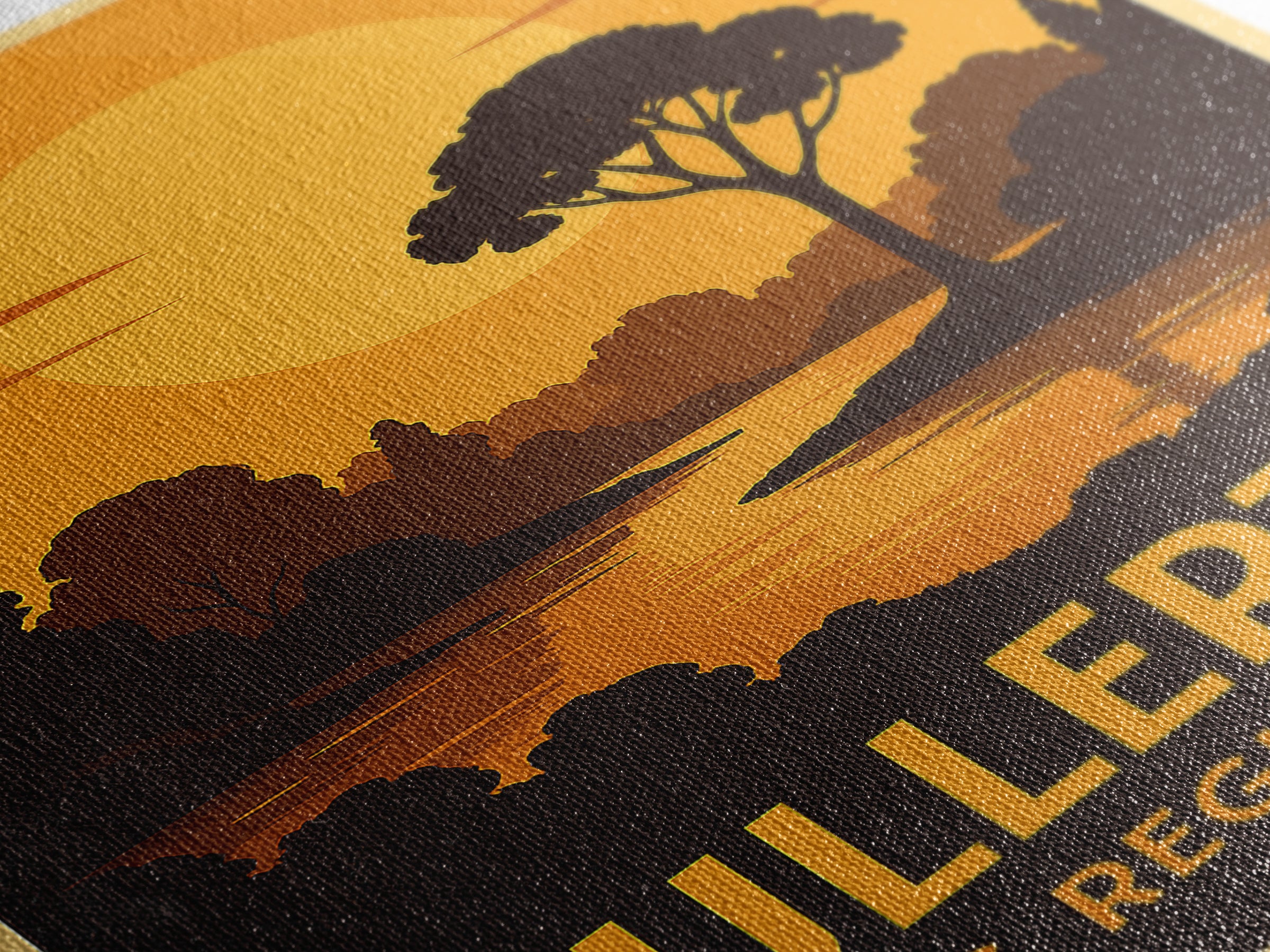 Fullerton Travel Poster, Canvas Print, Warm Sunset Silhouette Art, Fullerton Art Print, City Travel Prints, Vintage Travel Print