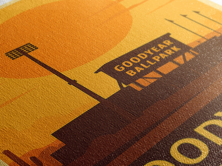 Goodyear Travel Poster, Canvas Print, Golden Travel Poster Art, Goodyear City Art, Travel Poster Art, Retro Travel Print, Home Office Decor