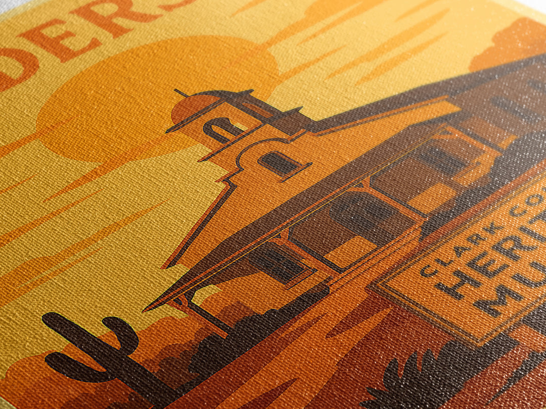Henderson Nevada Travel Poster, Canvas Print, Golden Poster Art, Henderson Poster Print, Retro Travel Print, City Art Print, City Poster