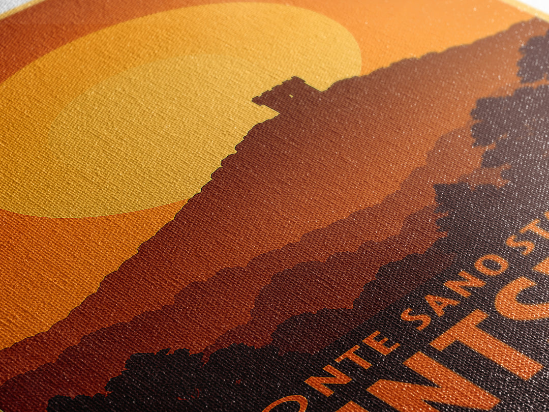 Huntsville Travel Poster, Framed Canvas Print, Warm Sunset Silhouette Art, Huntsville City Art, Vintage City Poster, Vintage City Art