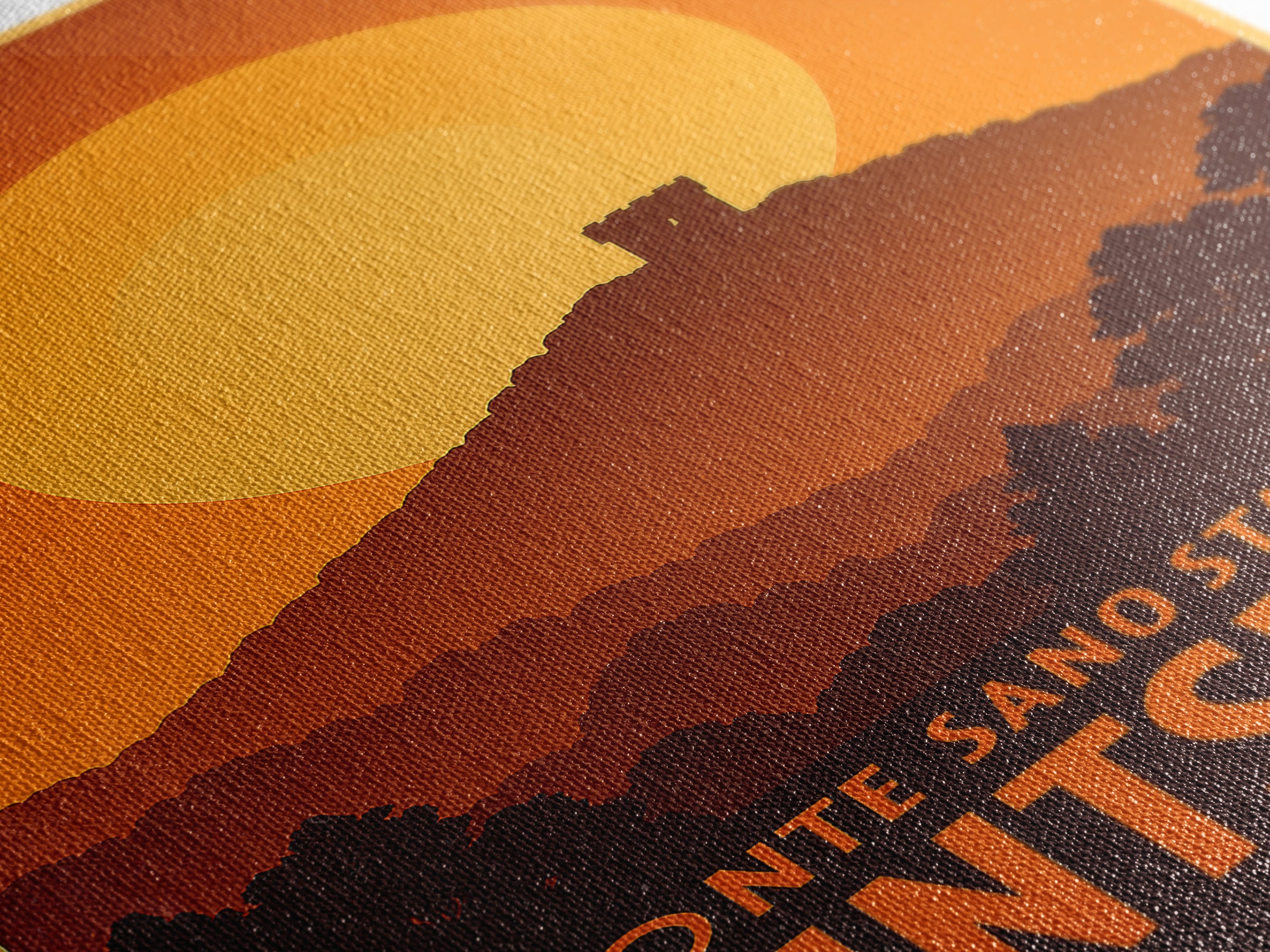 Huntsville Travel Poster, Framed Canvas Print, Warm Sunset Silhouette Art, Huntsville City Art, Vintage City Poster, Vintage City Art