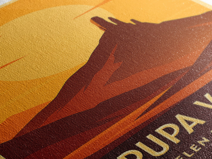 Jurupa Valley Travel Poster, Framed Canvas Print, Warm Sunset Silhouette Art, Jurupa Valley Art Print, Gift For Travelers, Vintage Print