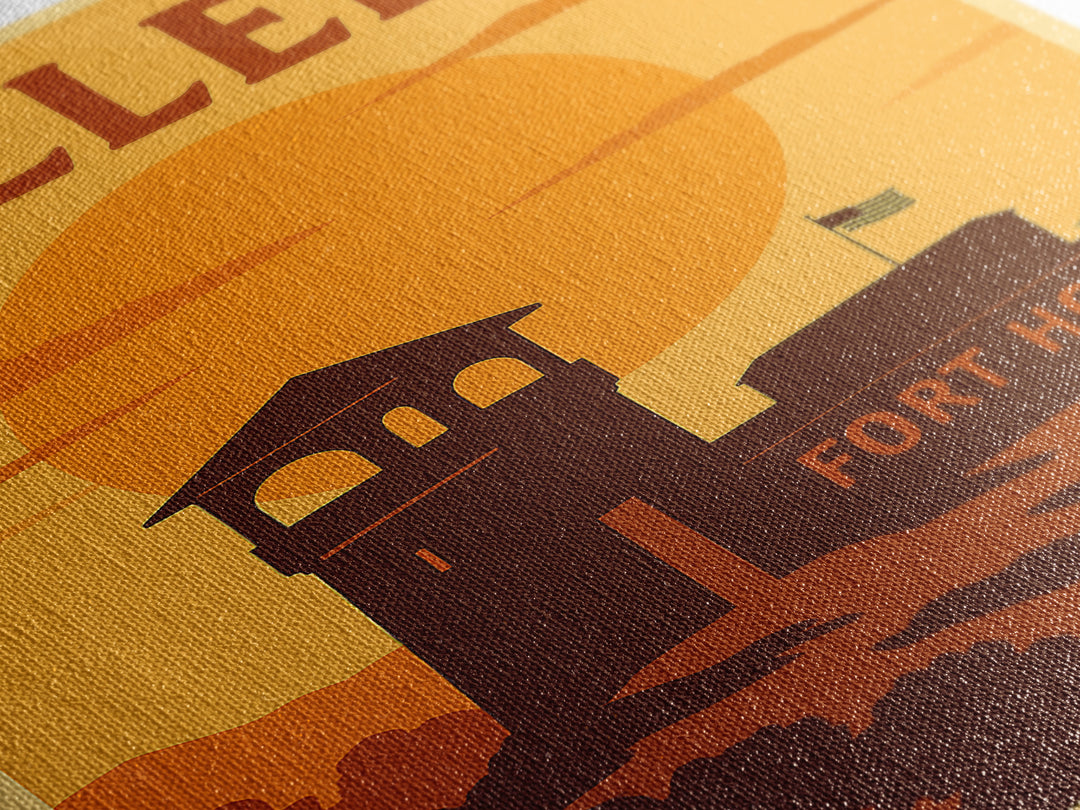 Killeen Texas Travel Poster, Framed Canvas Print, Golden Travel Poster Art, Killeen Art Print, Home Office Decor, Travel Poster Art
