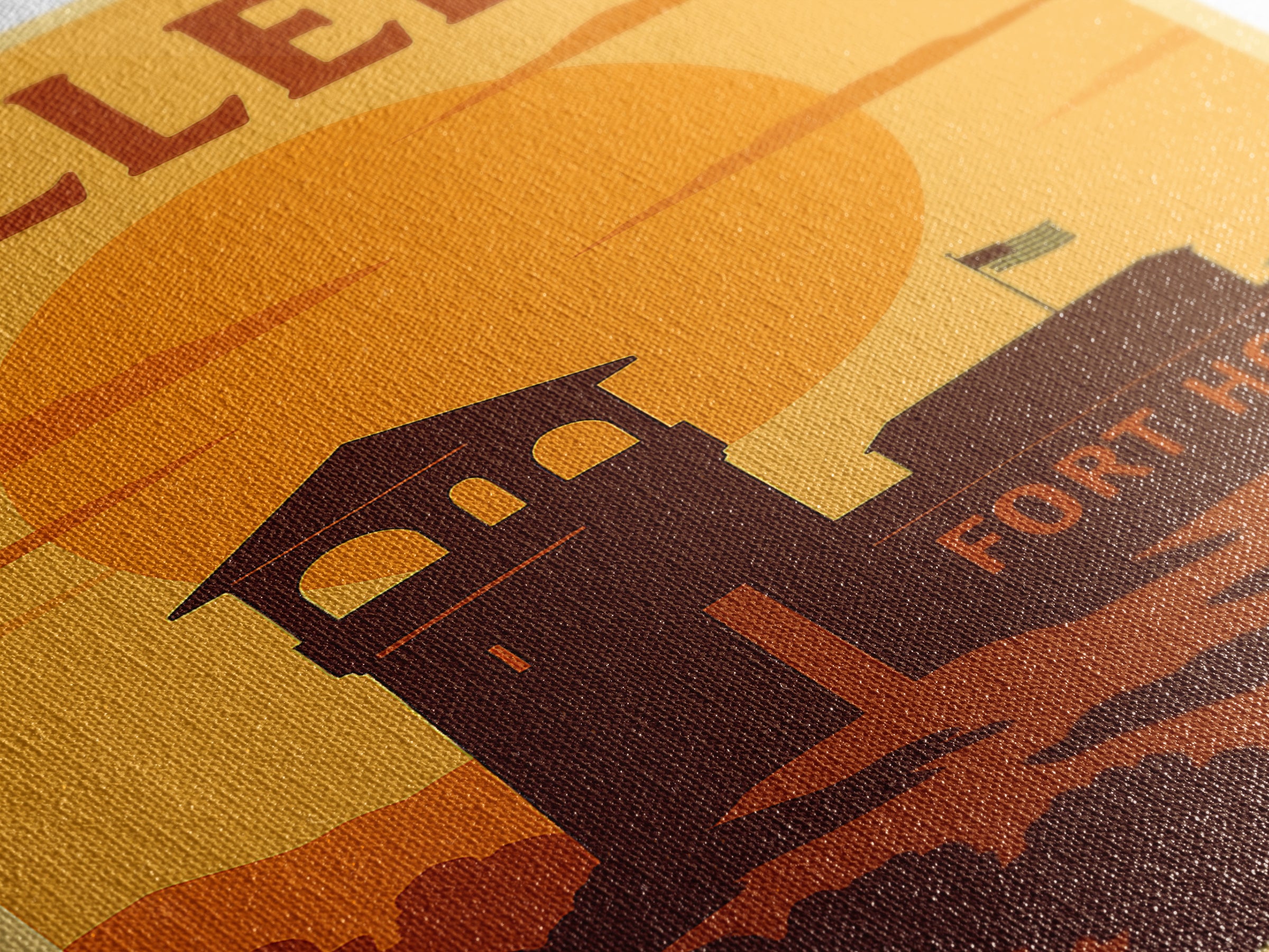 Killeen Texas Travel Poster, Framed Canvas Print, Golden Travel Poster Art, Killeen Art Print, Home Office Decor, Travel Poster Art
