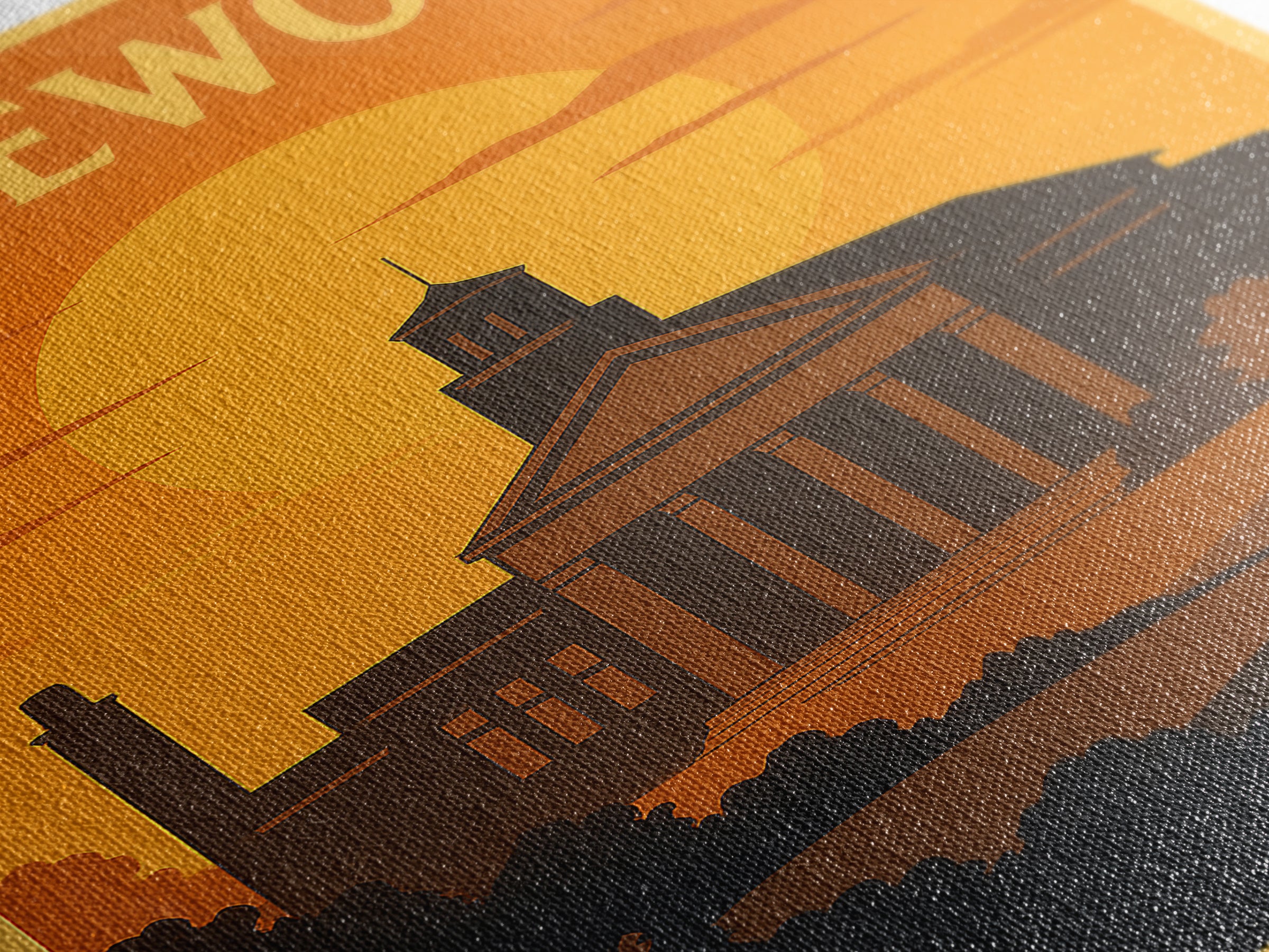 Lakewood Travel Poster, Canvas Print, Golden Travel Poster Art, Lakewood City Art, Modern Wall Decor, Home Office Decor, Fine Art Print