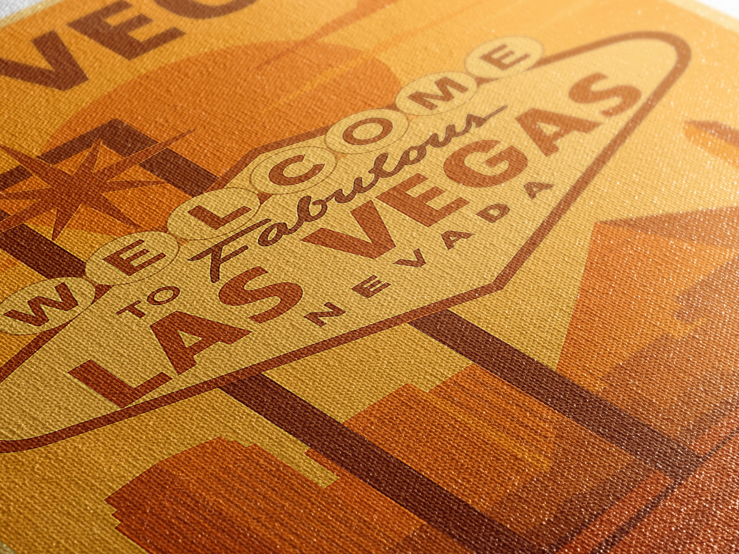 Las Vegas Travel Poster, Framed Canvas Print, Golden Travel Poster Art, Las Vegas Art Print, Modern Wall Decor, Mid Century Wall Art
