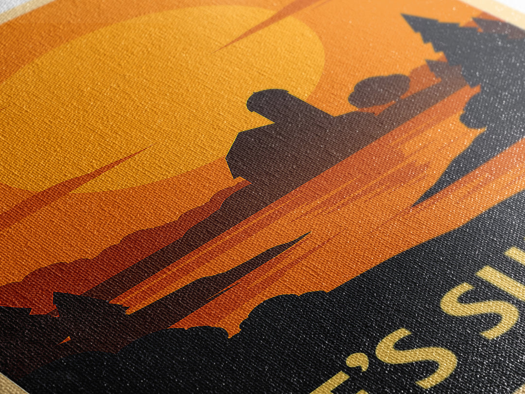Lee'S Summit Travel Poster, Canvas Print, Warm Sunset Silhouette Art, Lee'S Summit Travel Art, Retro Travel Print, Vintage Travel Art