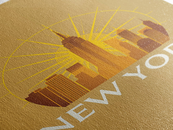 New York Travel Poster, Canvas Print, Gold Art Deco Poster Art, New York Wall Art, Travel Poster Set, City Art Print, Retro Travel Print