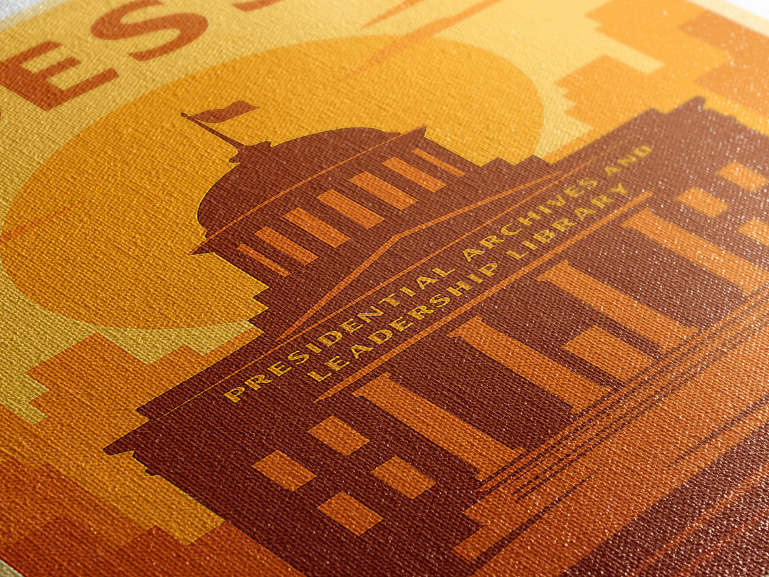 Odessa Texas Travel Poster, Canvas Print, Golden Poster Art, Odessa Art Print, Retro Travel Print, Vintage Travel Print, City Illustration